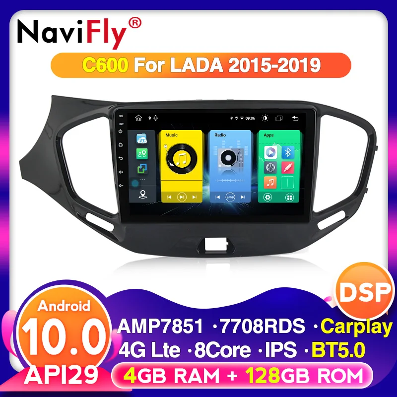 Автомагнитола для LADA Vesta мультимедийный стерео плеер с 4G LTE на платформе Android 10