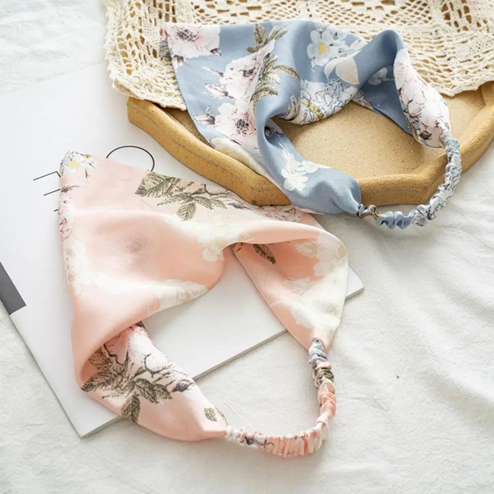 Треугольная Бандана с принтом резинка для волос в богемном стиле шелковая