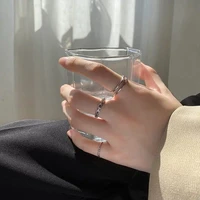 3 pcsset twist rings set for women aesthatic vintage punk finger rings for men hip hop couple rings gift grunge korean jewelry