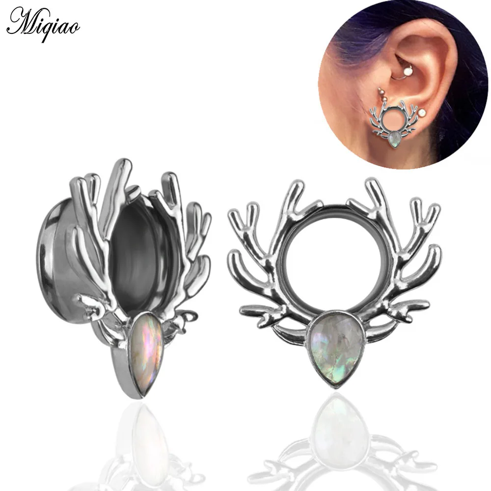 

Miqiao 2pcs Fashion Hot Sale New Elk Antler Shell Ear Pinna 6mm-16mm Human Ear Pinna Jewelry