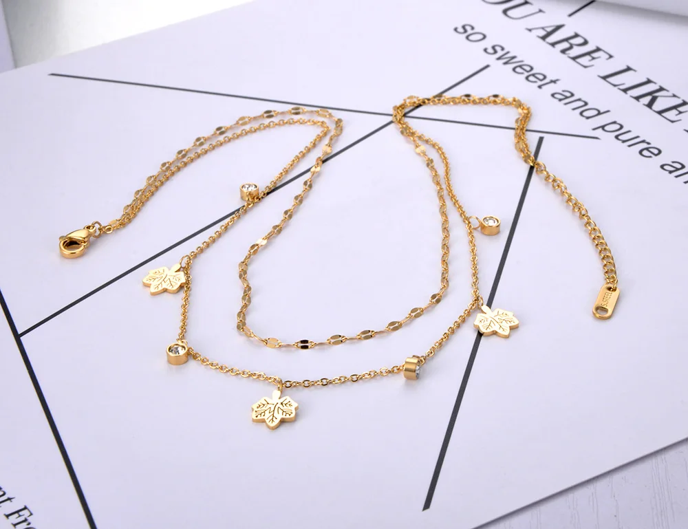 Женское Двухслойное колье ZooMango чокер из нержавеющей стали в богемном стиле с