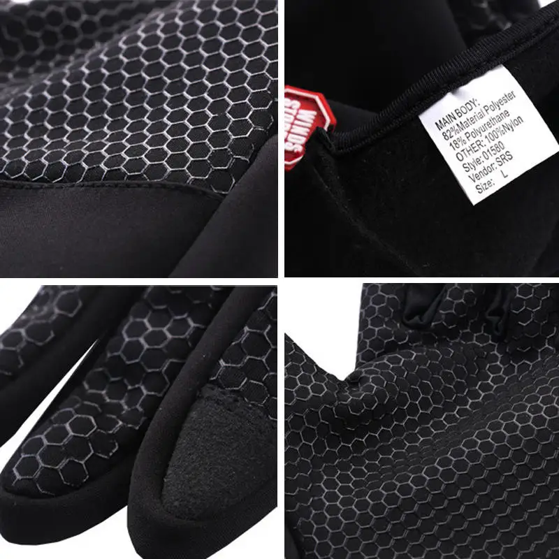 Мужские и женские зимние перчатки флисовые ветрозащитные непромокаемые с