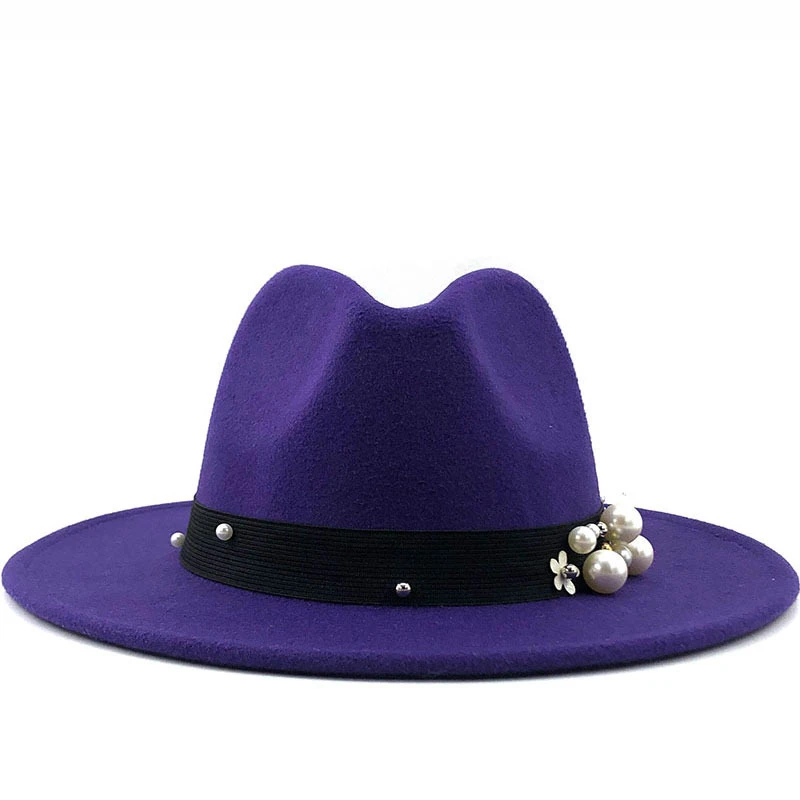 Шляпа в британском стиле для мужчин и женщин фетровая Федора с широкими полями