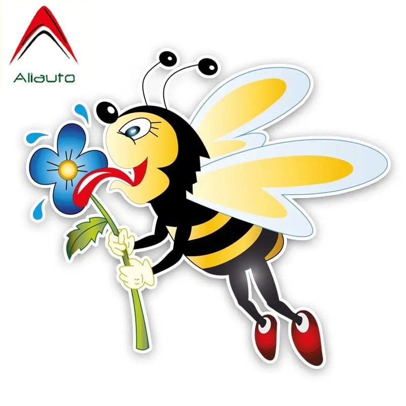 Забавная Автомобильная наклейка Aliauto лижущие пчелы цветы аксессуары из ПВХ для