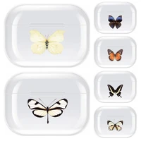 fashion beautiful butterfly case transparent tpu case for airpods pro 3 case silicone headphone accessories air pods 3 apple pro
