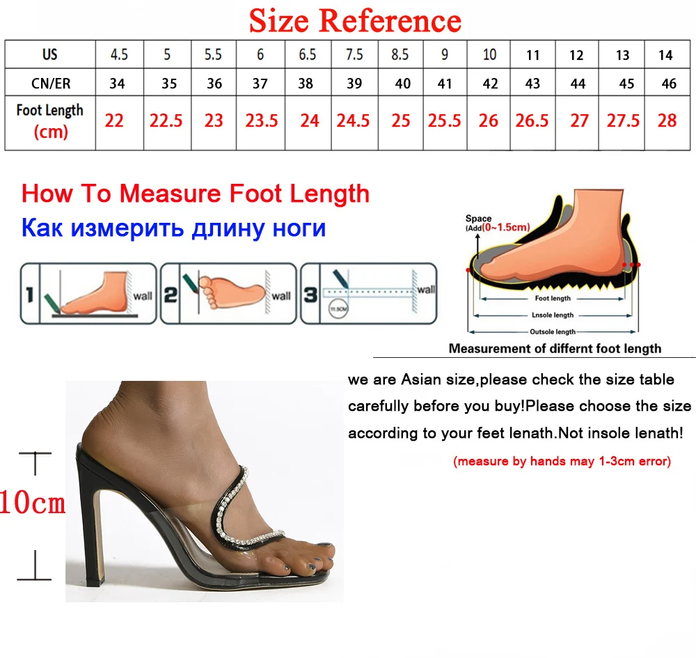 

Cut-out Slippers Ladies Rhinestone High Heels Sandals Women Open Square Toe Wide with Fashion 2021summer Slippers Female