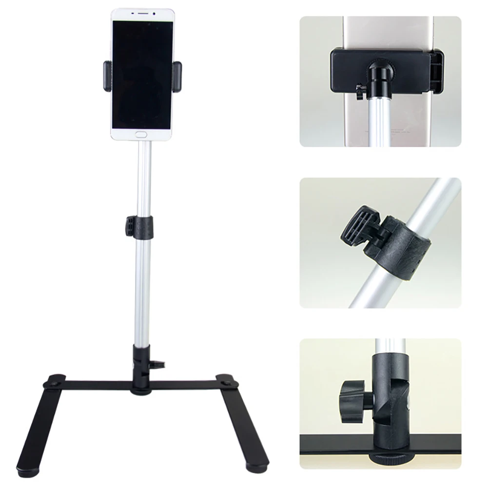 

Adjustable Table Top Stand Set for Photograph Equiment Mini Monopod+Phone Clip Fill-In Light Bluetooth Control
