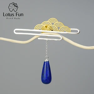 Lotus Fun реальные 925 пробы серебро Натуральный камень ручной работы Fine Jewelry Восточный элемент мира облака брошь для Для женщин милый подарок