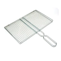 stainless steel non stick bbq grill cover double layer barbecue net grilled clip for fish meat camping picnic food holders mesh