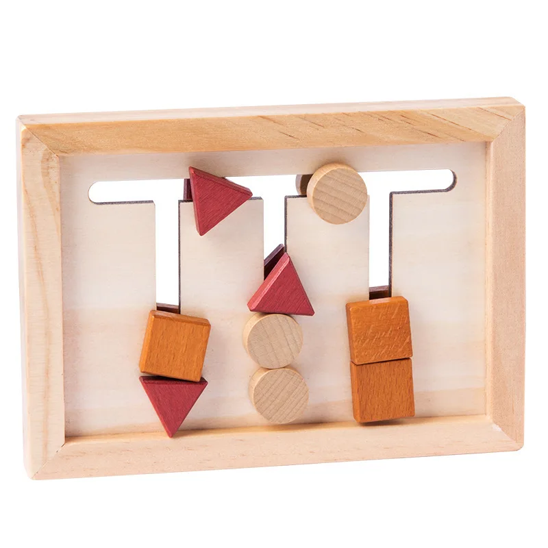 

Wooden Four Color Game Shape Matching Walking Children's Early Education Logical Thinking Training Enlightenment Educational Toy