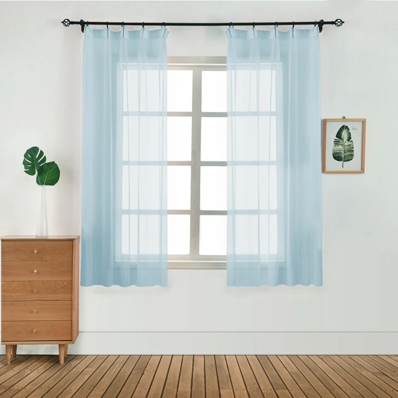 

Tulle Short Curtain For Living Room Bedroom Window Screening Solid Door Modern Curtains Drape Panel Sheers Fabric Drapes