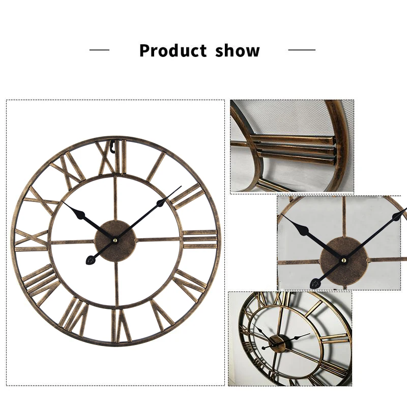 Новинка 2020 16 дюймов металлические большие настенные часы с римскими цифрами