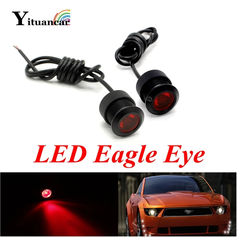 Yituancar 23 мм красный светодиодный Eagle Eye Противотуманные фары дневные DRL Дневной