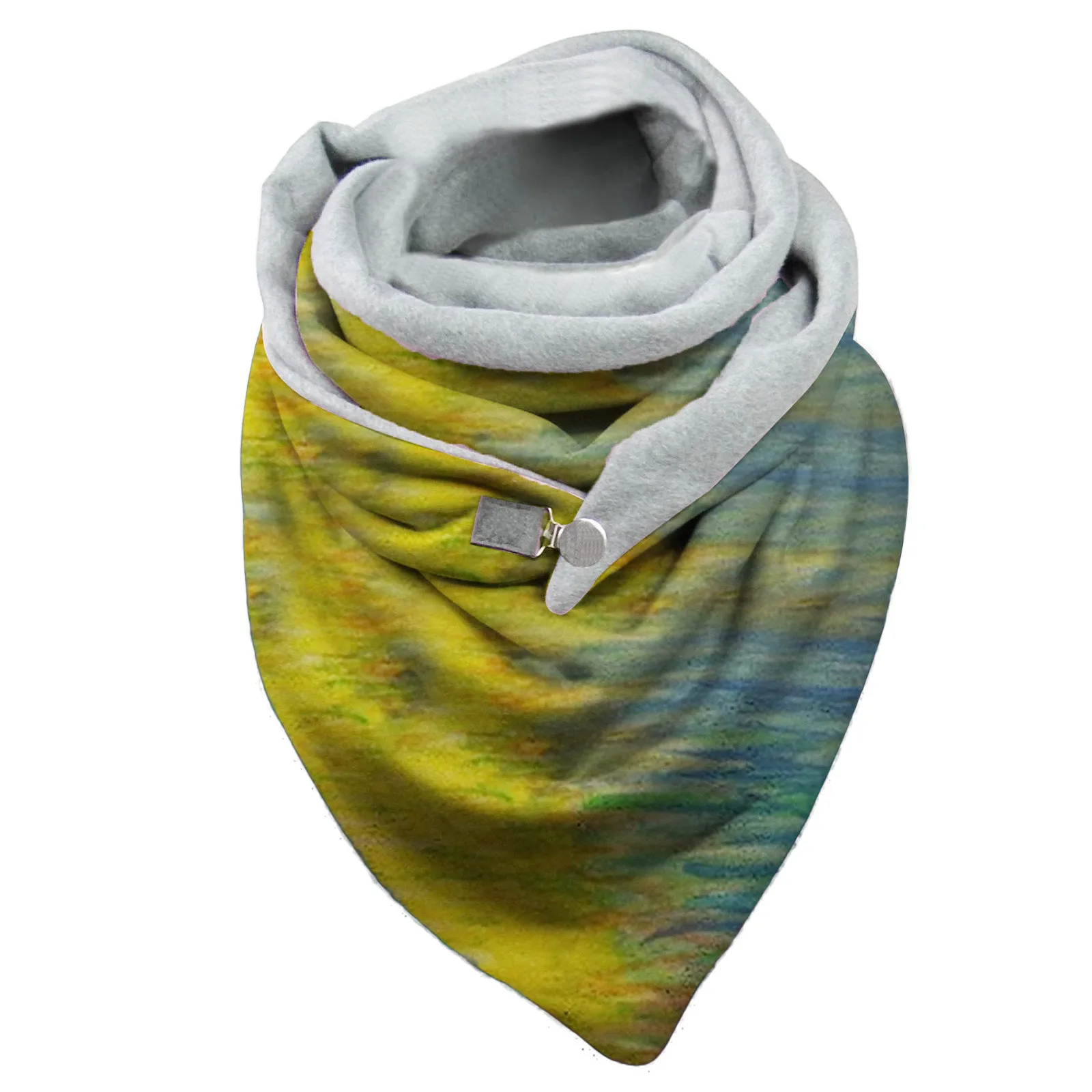 Универсальный осенне-зимний теплый ветрозащитный цветной двухслойный шарф с