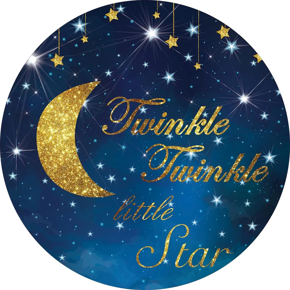 

Детский празднивечерние круглый фон для вечеринки, круглая Мерцающая маленькая звезда, ночное небо, баннер, крышка, индивидуальный фон для ...
