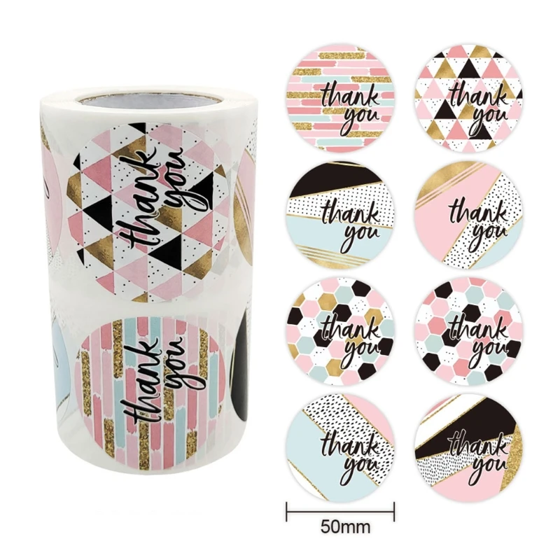 

500pcs 2Inch Thank You Stickers Handmade Round Seal Labels for Candy Gift Box Packing Bag Wedding Thanks Stickers 85DA