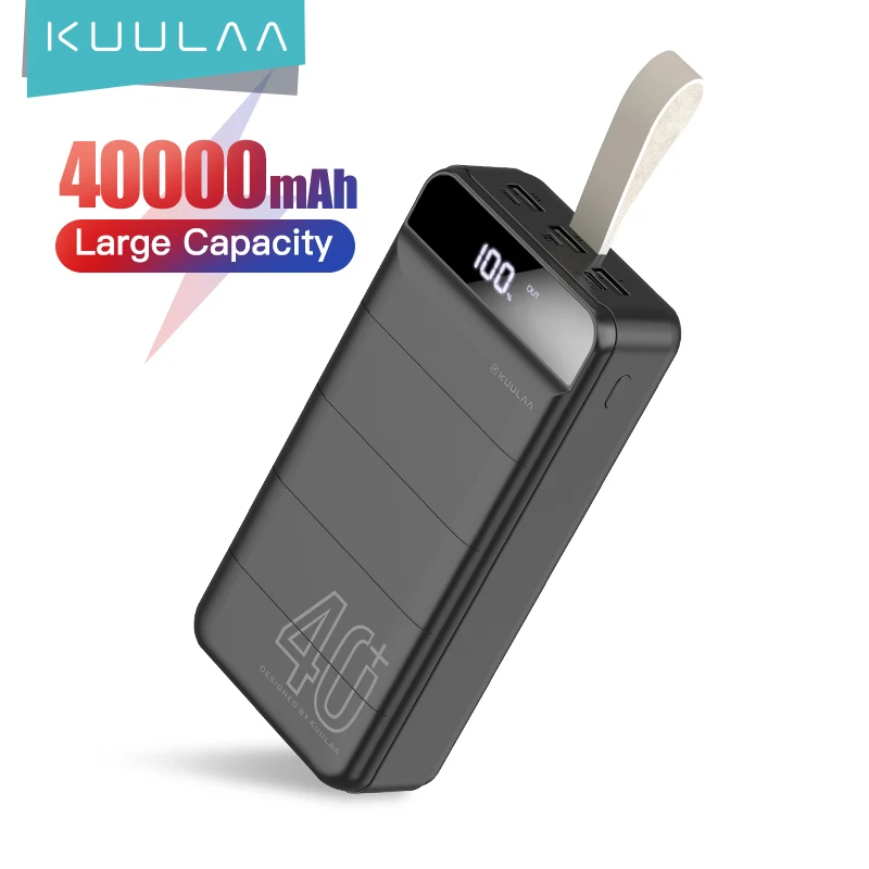  KUULAA Power Bank 40000 мАч портативный аккумулятор для зарядки 40000 мА/ч, портом USB Внешнее зарядное устройство Power Bank для Xiaomi Mi 9 8 iPhone 