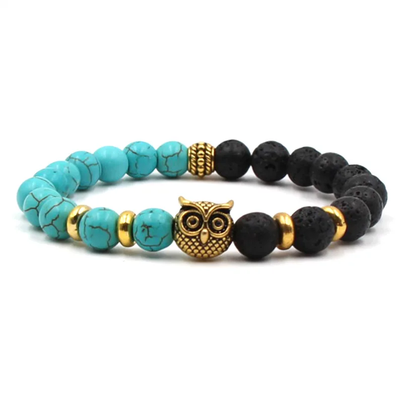 charm Chakra Men's Natural Stone Bracelets couple zirconia round lion beads Bracelet&ampbangle set Jewelry for men best gift | Украшения