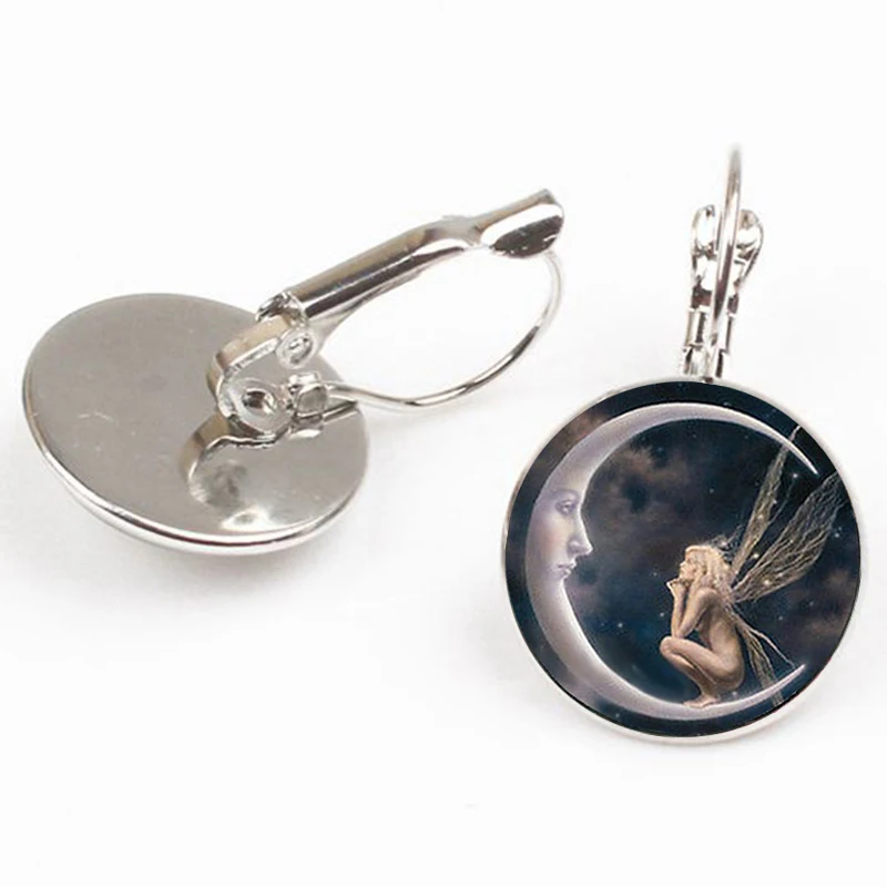 Лидер продаж! Готические Подвесные серьги в виде ангела и Луны индивидуальные