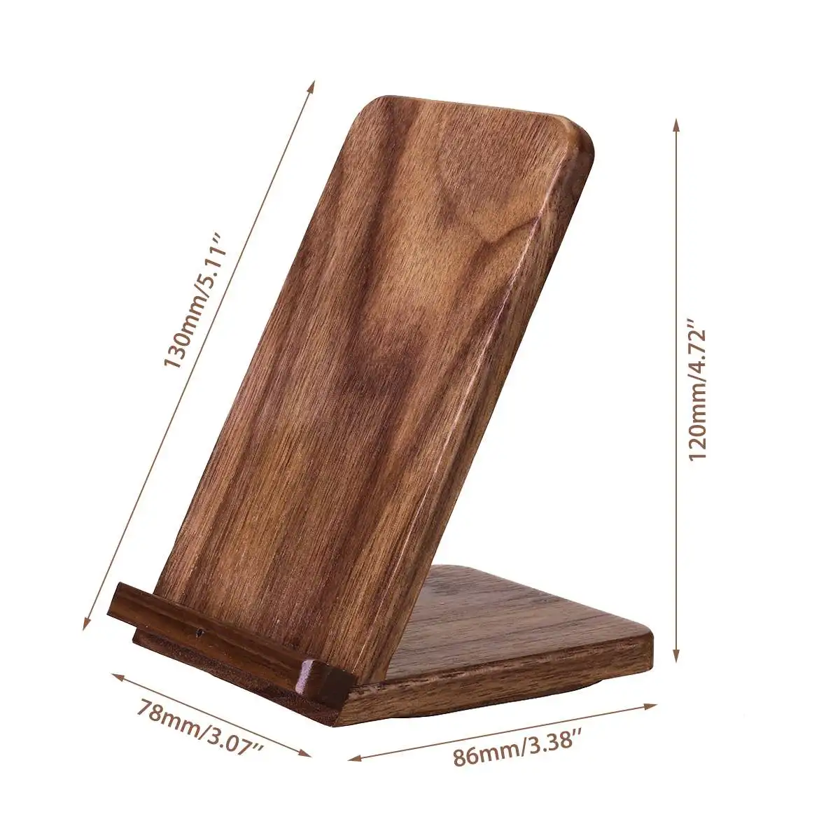 

5W/7.5W/15W Walnut Qi Wireless Charger Pad Fast Charging Docking Station Holder Stand Type-c Port Charger For iPhone For Samsung