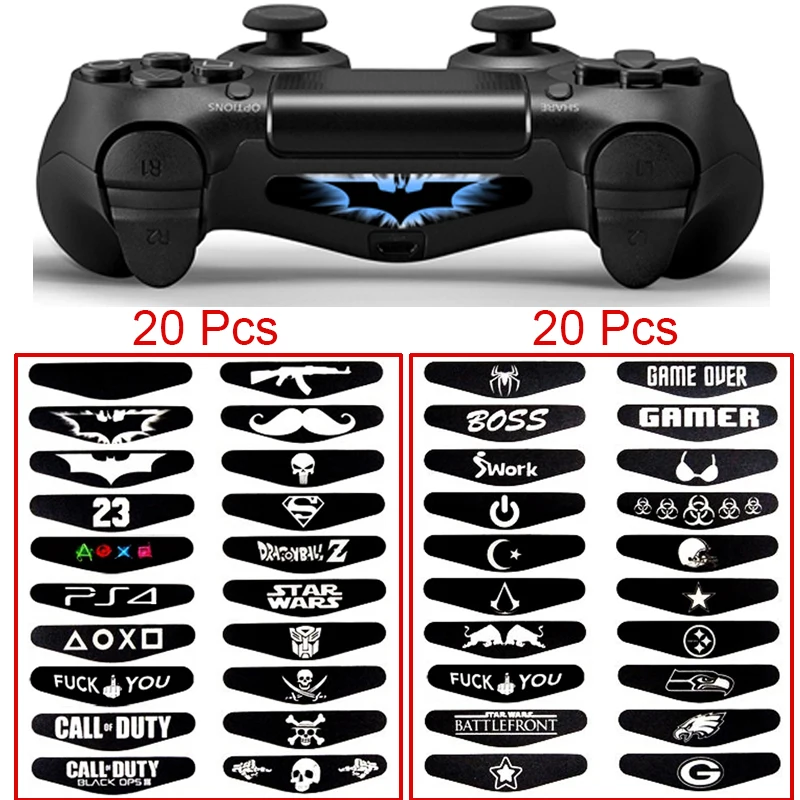 20 шт./лот, модный пользовательский геймпад PS4, светильник, виниловые наклейки, наклейка, светодиодный светильник, чехол для Playstation 4 Dualshock PS4, контроллер