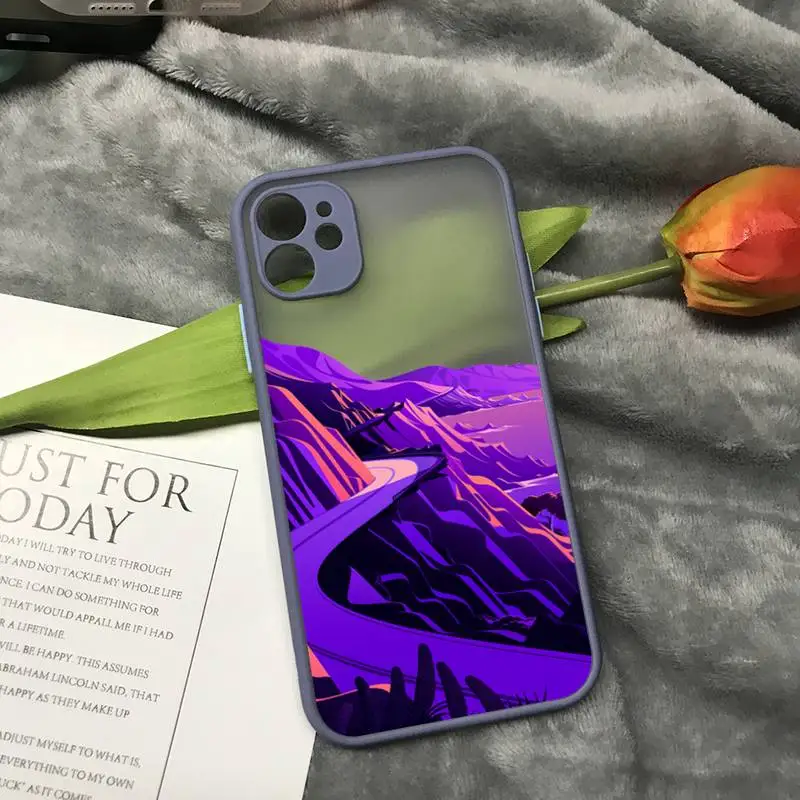 

Trendy Highway Mobile Phone Bumper Transparent Matte PC Back Phone Case For Iphone 11 12 Pro Max 7 8 Plus X Xs Max XR Fundas
