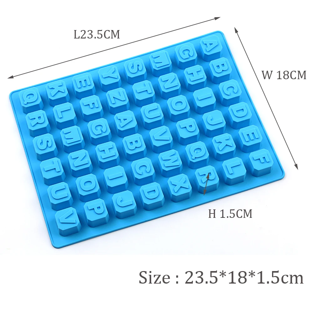 AILEHOPE лоток для кубиков льда с цифрами и буквами 48 силиконовая форма мороженого