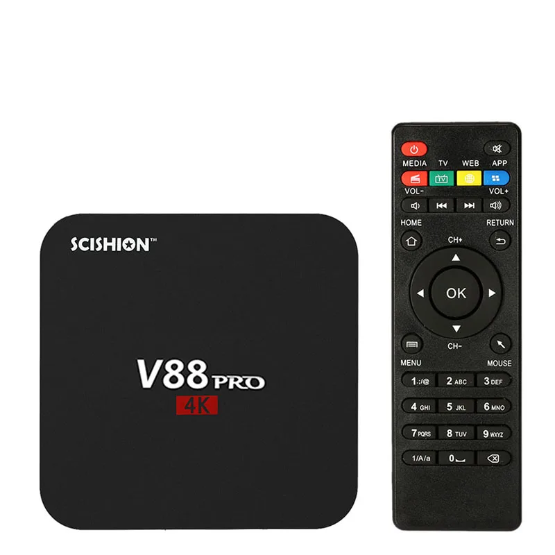 2019 V88 PRO 4K смарт-приставка Android 7 1 четырехъядерный умный медиаплеер wifi 100M LAN tv BOX HD