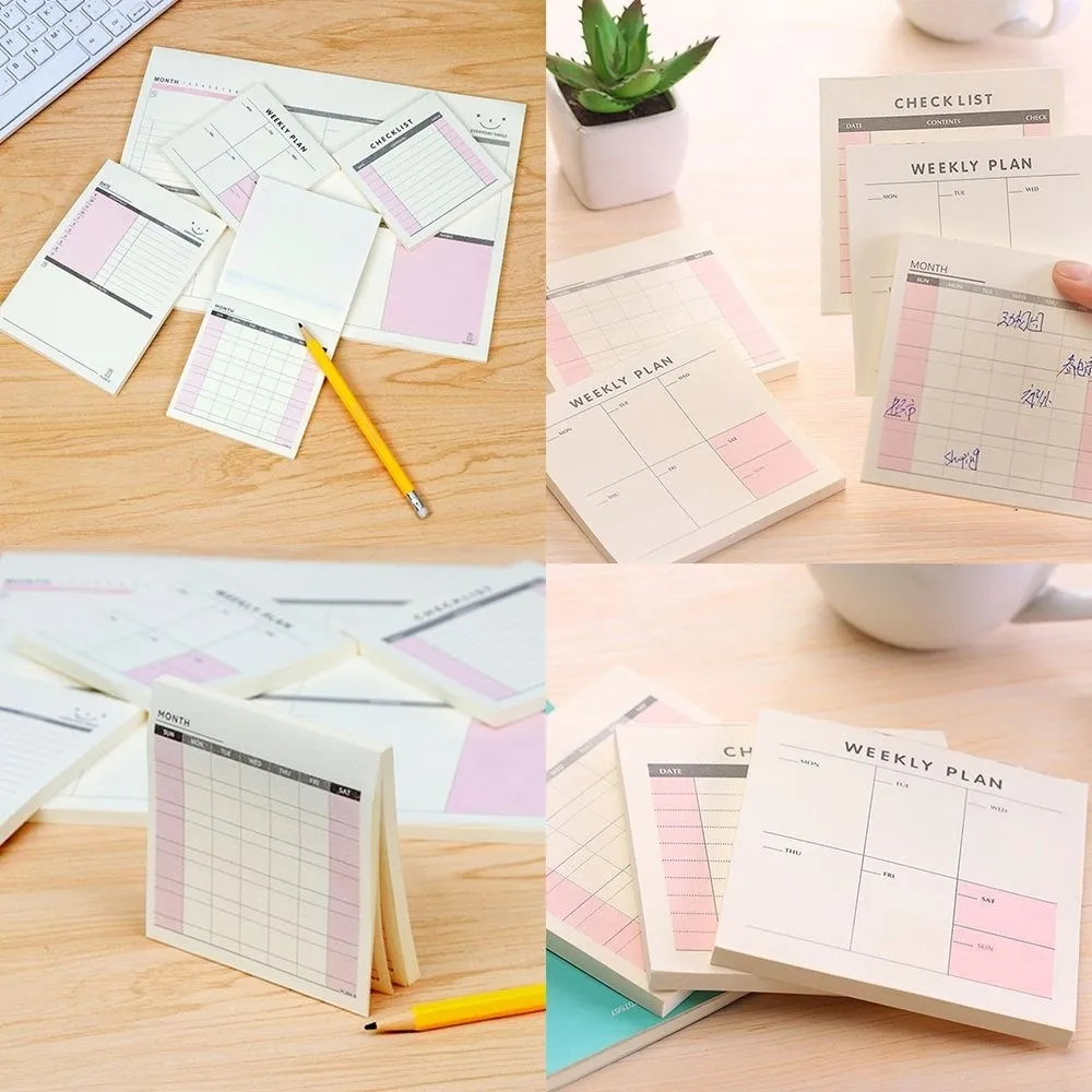 Harphia Plan memo pad note бумажный квадратный Еженедельный и Ежемесячный план не липкий трехфункциональный список