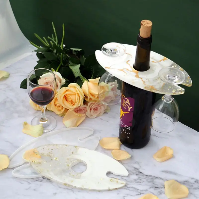 Wine Rack Resin Mold Red Glass Tray Epoxy Bottle Holder Dried Flower Decorative DIY Hand Crafts | Украшения и аксессуары