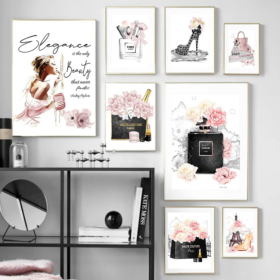 

Light Luxury Paris Tower Perfume Fashion Wall Art Canvas Painting Nordic Posters And Prints Wall Pictures For Living Room Decor