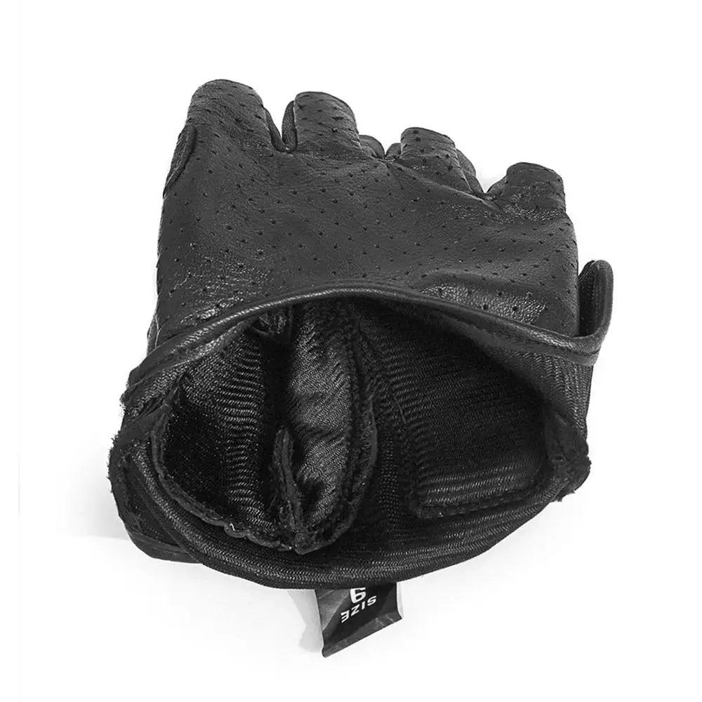 Motorcycle Gloves Half Finger Genuine Leather Fingerless Summer Men Mitt Glove Scooter Moto Mitten Electric Bike Racing Cycling |