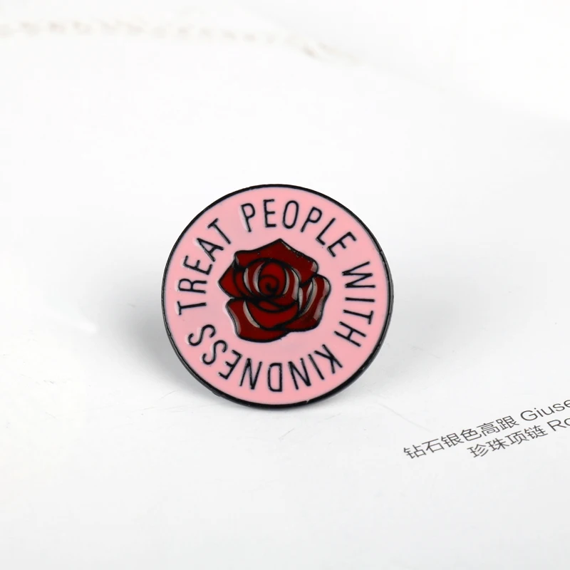 Заколки в стиле Гарри любим людей с добротой броши розовые круглые заколки для