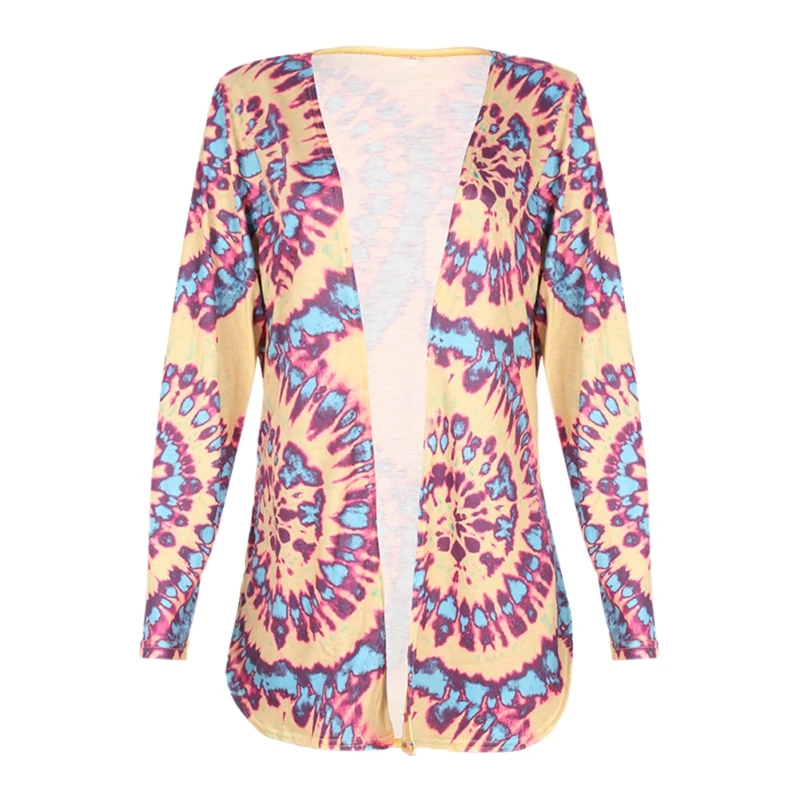 

Summer New Women's Casual All-match Comfort Cardigan Slim Printed Female Turn-down Collar Long-sleeved Blouse