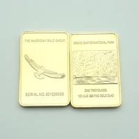 5pcslots grand canyon national park 100mils 24kgold plated bullion bar american bald eagle souvenir one troy ounce coin
