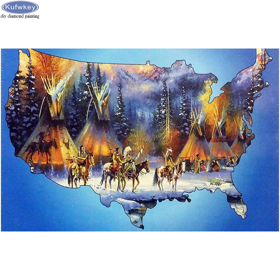 DIY полный квадратный/круглый набор алмазной мозаики индийская лошадь алмазная