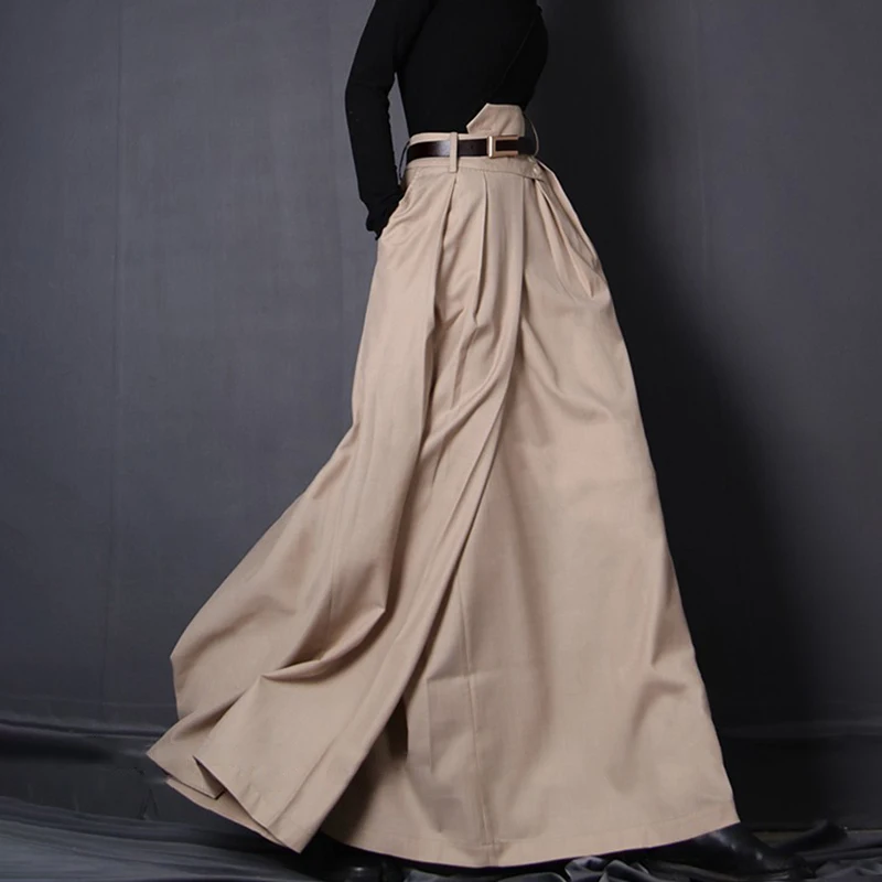 Женская плиссированная юбка TWOTWINSTYLE асимметричная абрикосового цвета с высокой