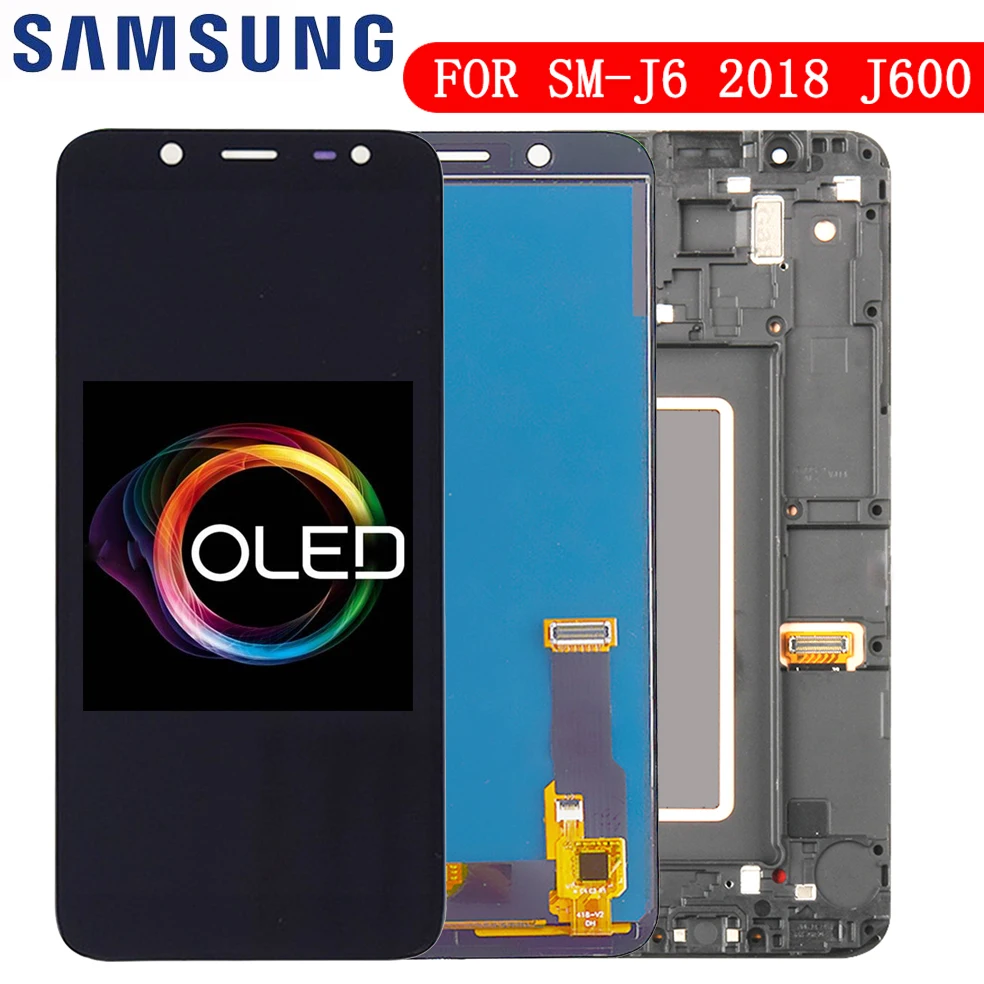 5,6 ''Супер AMOLED ЖК дисплей для samsung Galaxy J6 J600F J600 дисплей с сенсорным экраном в сборе запасные части