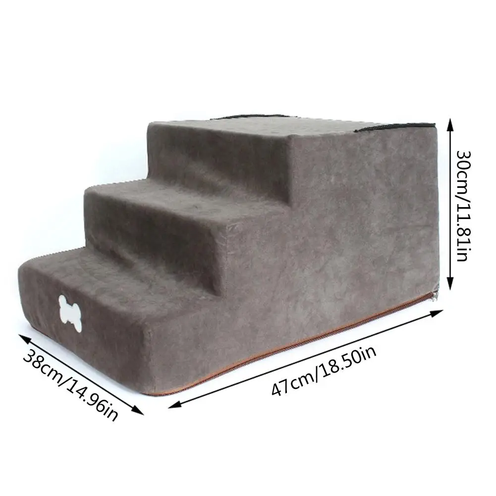 

Dog Stairs Ladder Pet Stairs 3 Step Dog Romp Sofa Bed Ladder Pet Ramp Ladder Anti-slip Removable Dogs Bed Stairs Pet Supplies