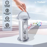 table lift eur socket usb smart home bluetooth audio desk retractable wireless charge for kitchen cabinet bathroom accessories
