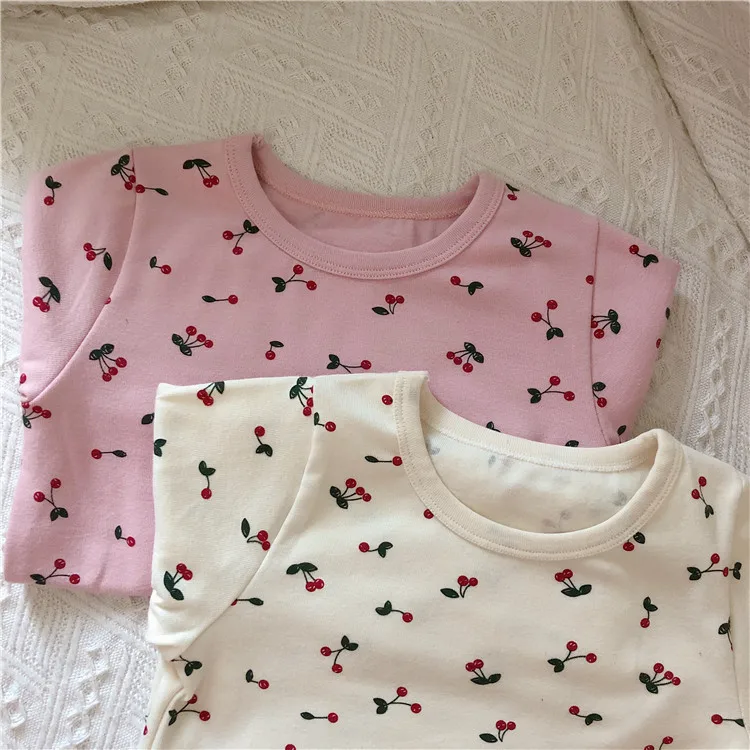 Осенне зимние новые детские комплекты нижнего белья из чистого хлопка с принтом