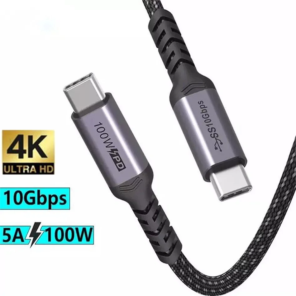 USB C к кабель для быстрой зарядки 3 1 Gen 2 100 Вт PD 20 в/5A 4K @ 60 Гц 10 Гбит/с Macbook Pro/Air DELL Xiaomi |