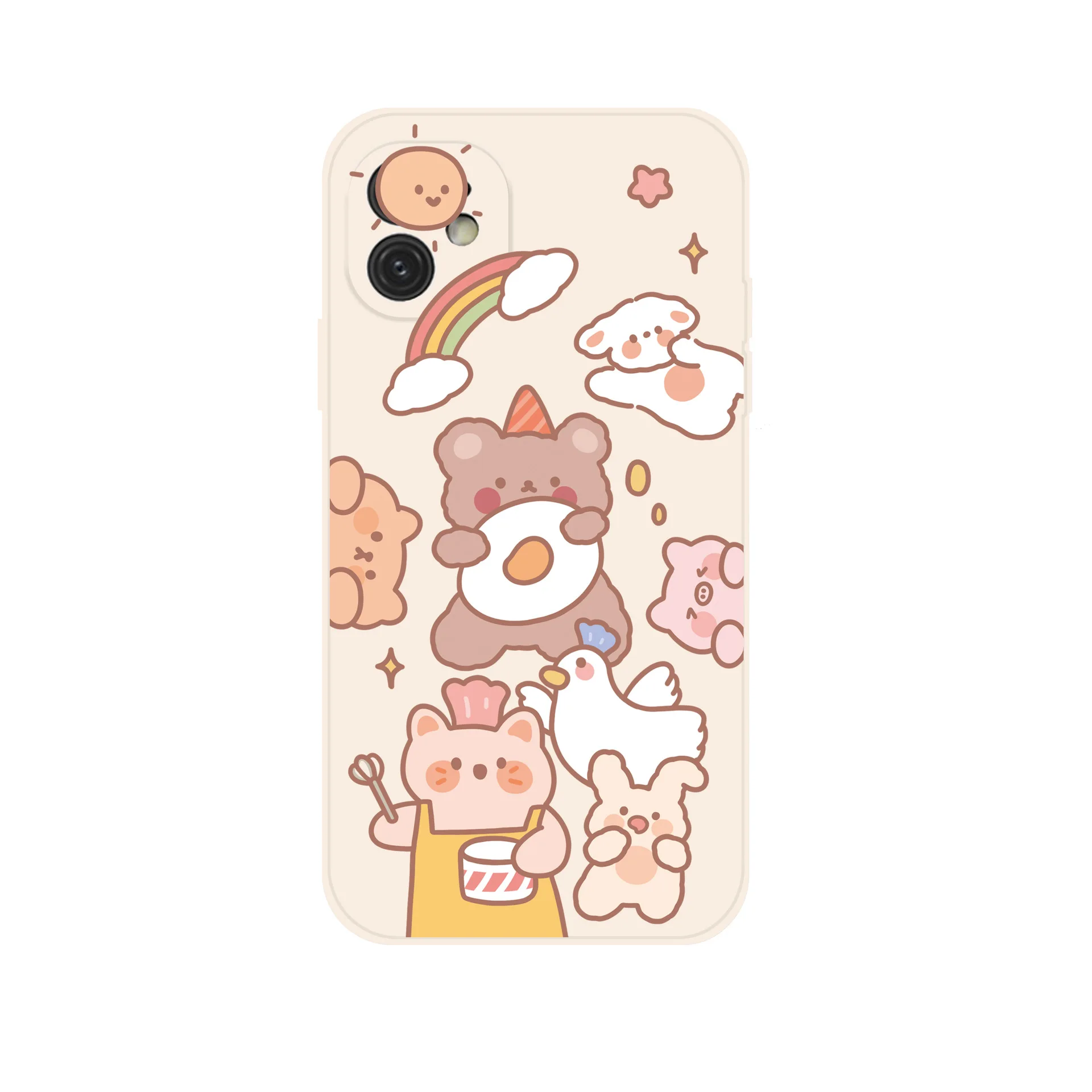

New 2021 The new fashion frosted bear phone case is suitable for Apple 7 Plus 11 Pro MAX XR 12