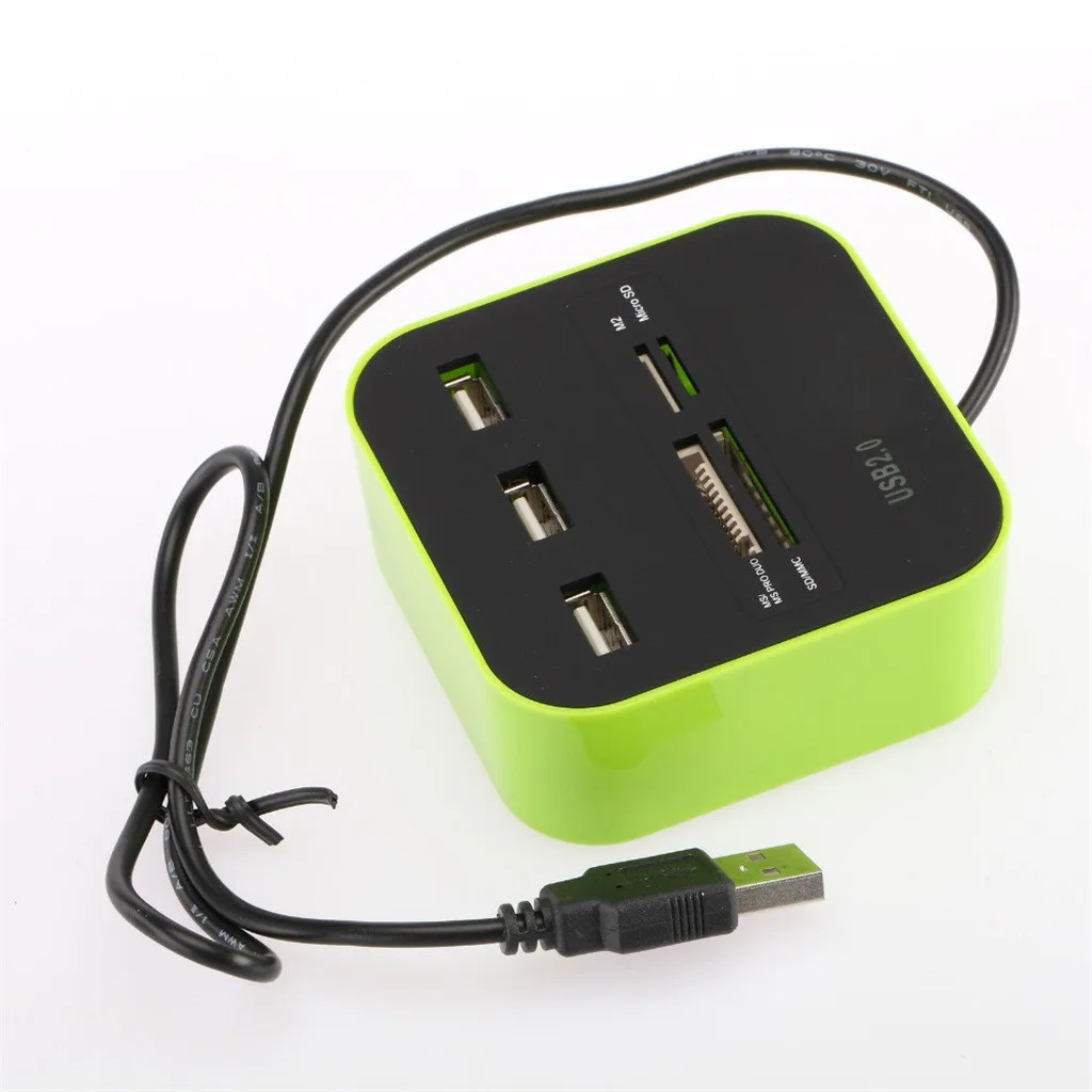 USB Switcher Hub 2 0 хаб комбинированный все в одном мультикардридер с 3 портами для MMC/M2/MS