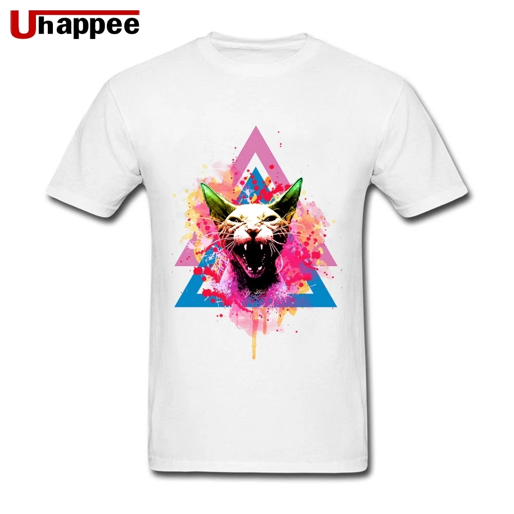 Сердитая канадская кошка Сфинкс Молодежный с коротким рукавом вырез лодочкой