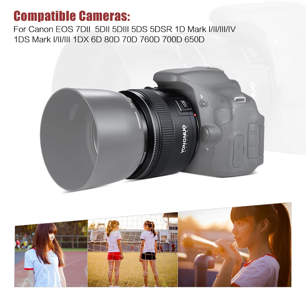 Объектив YONGNUO 85 мм F1.8 Prime AF/MF полнокадровый объектив среднего размера для цифровых
