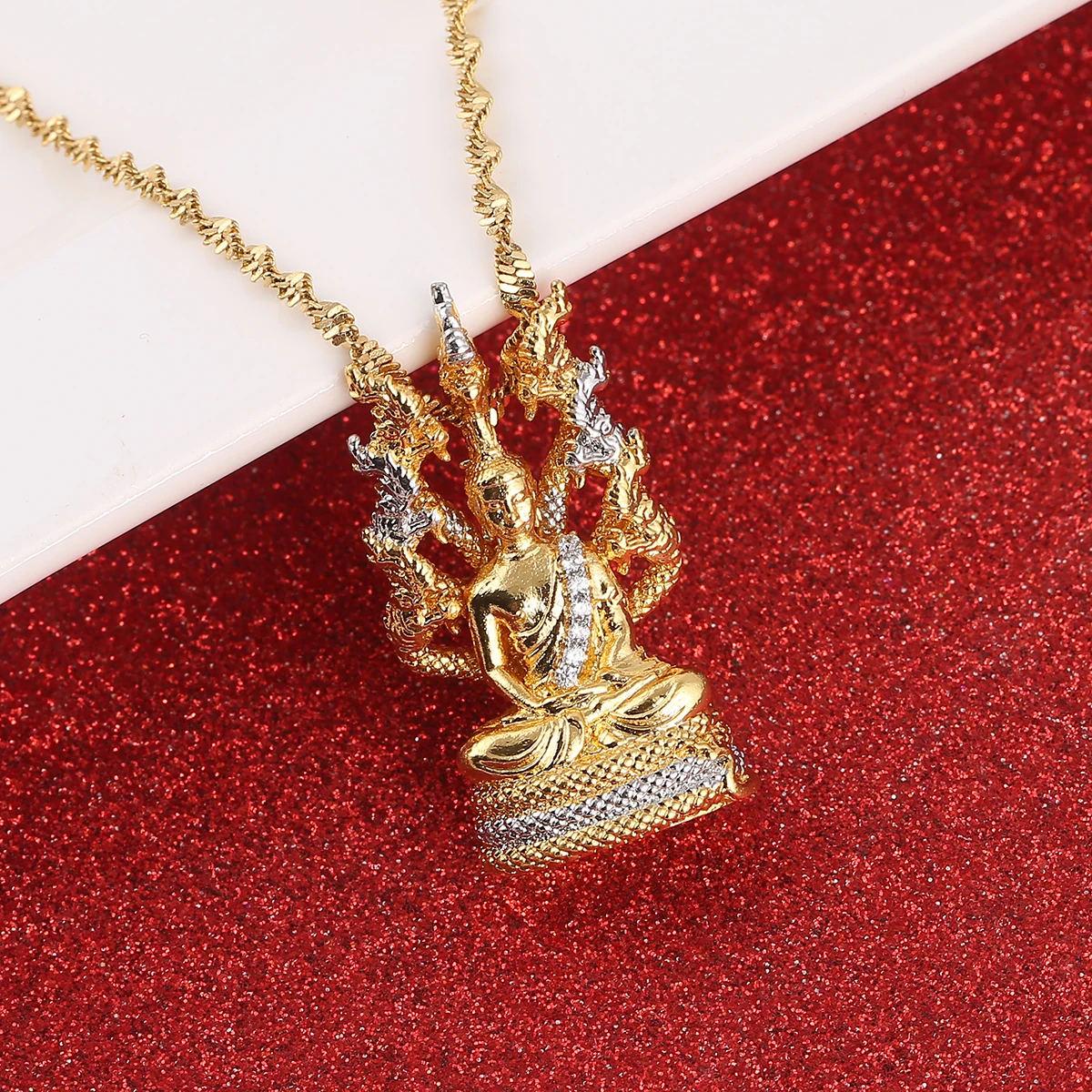 Позолоченное камбоджийское Стильное ожерелье в виде Будды ювелирные изделия