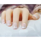 Искусственные акриловые Классические французские накладные ногти с клеем 24 шт. белые розовые длинные накладные ногти полное нажатие накладные ногти