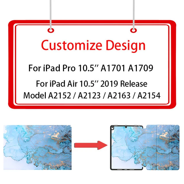 Custom Design MTT чехол для планшета для iPad Pro Air 10,5 дюймов мраморная текстура из искусственной кожи+ Мягкий ТПУ задний смарт-чехол с держателем карандаша - Цвет: Custom Design