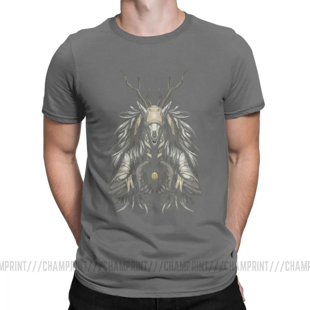 Мужская футболка The Supplicant, хлопок, футболки Vicar Amelia Bloodborne Scary Horror, футболка на Хэллоуин, топы с графическим принтом - Цвет: Темно-серый